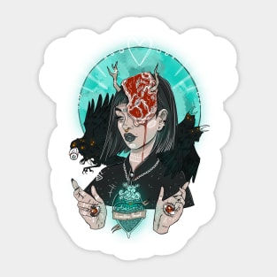 Girl and crows Sticker